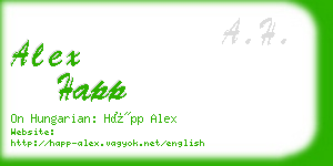 alex happ business card